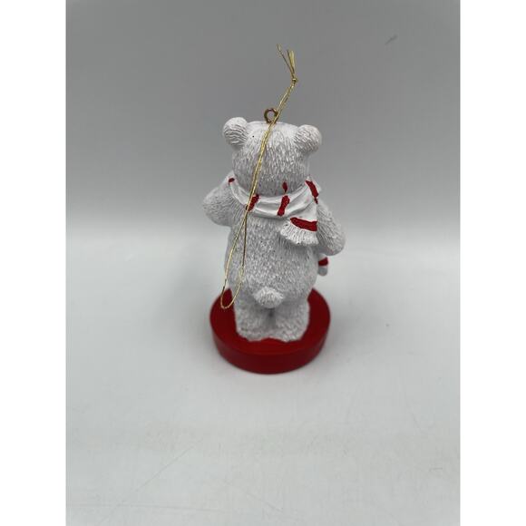 Vintage ‘97 Always Coca-Cola Polar Bear Christmas Ornament Red Pedestal Resin - Picture 4 of 7
